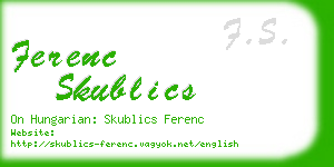 ferenc skublics business card